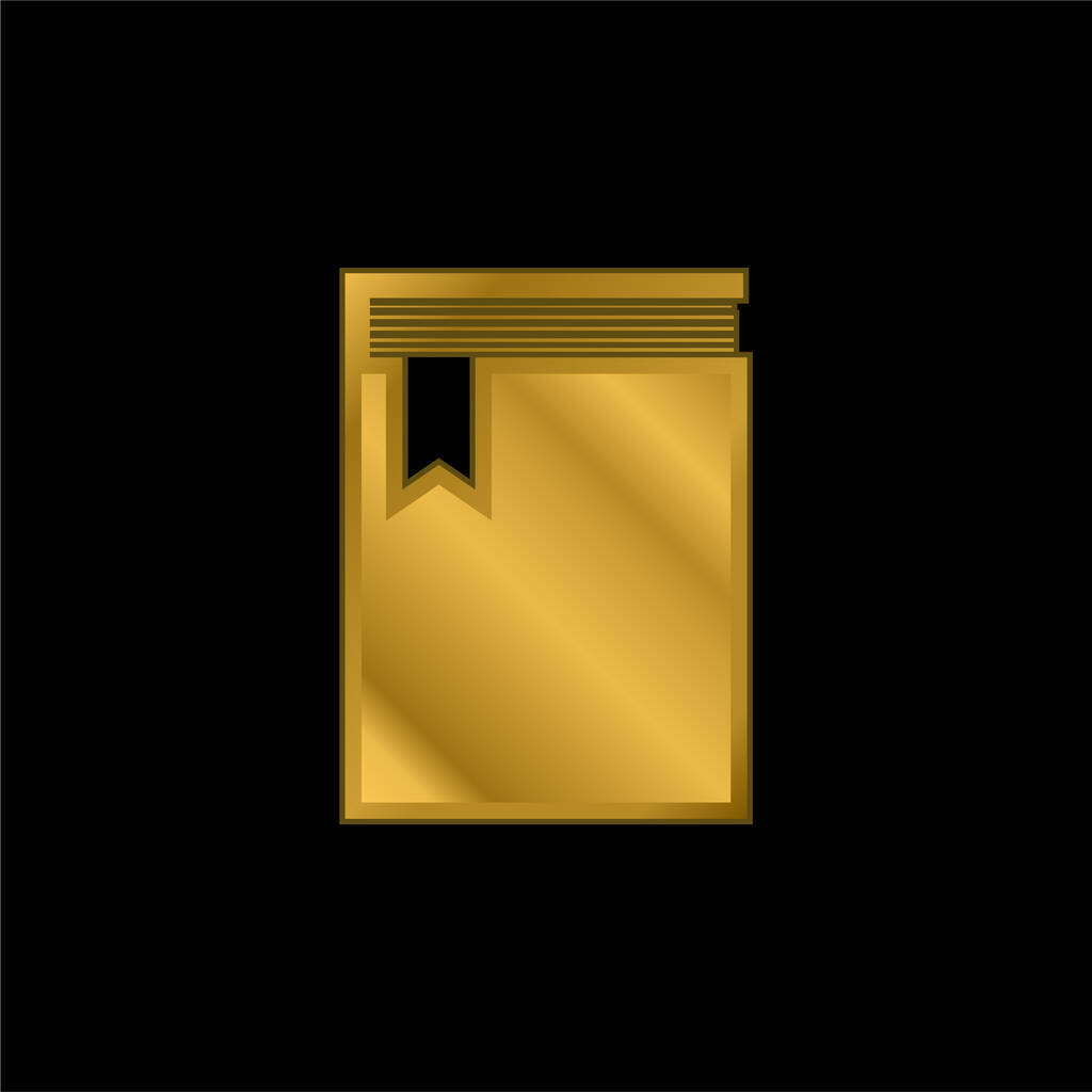 Üst Görünümden Kitap Altın kaplama metalik simge veya logo vektörü - Vektör, Görsel