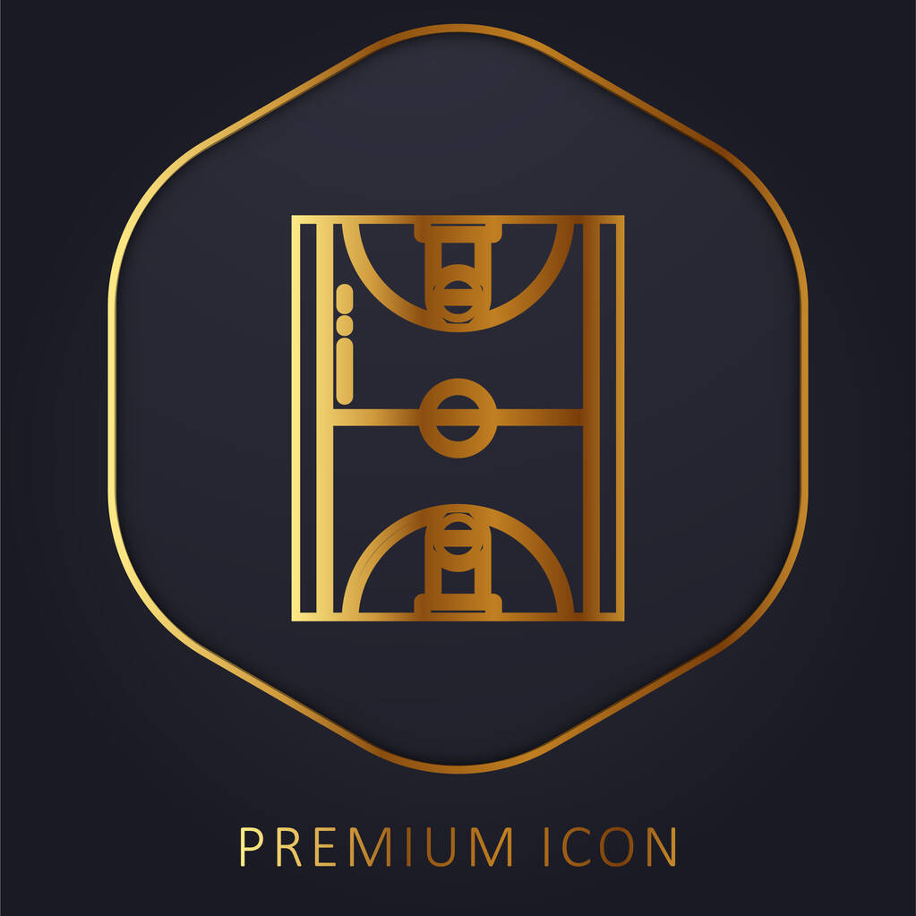 Basketball ligne d'or logo premium ou icône - Vecteur, image