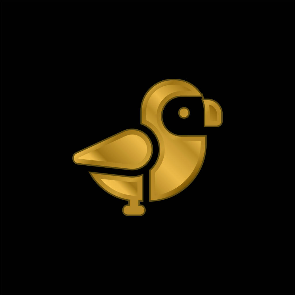 Icona metallica placcata oro uccello o vettore logo - Vettoriali, immagini