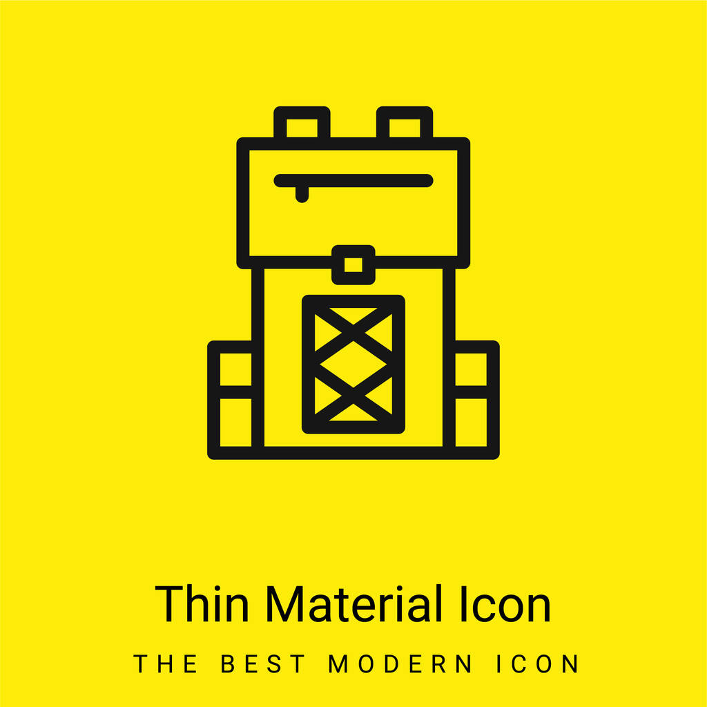 Rugzak minimaal helder geel materiaal icoon - Vector, afbeelding