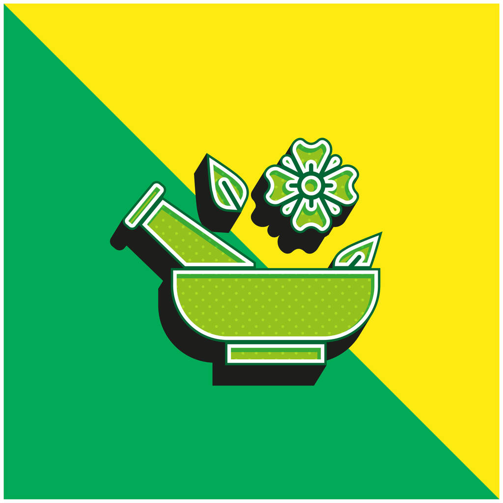 Aromaterapie Zelená a žlutá moderní 3D vektorové logo ikony - Vektor, obrázek