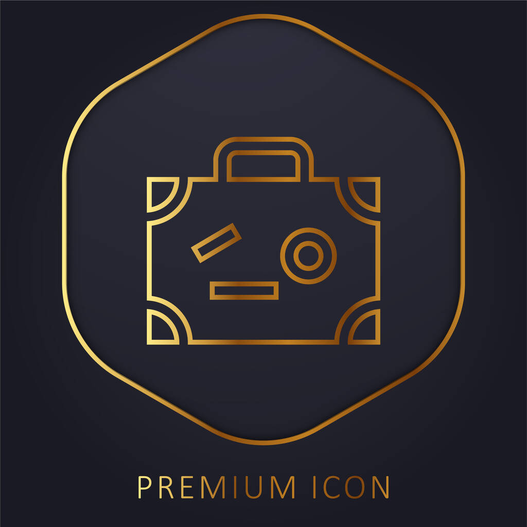 Baggage golden line premium logo or icon - Vector, Image