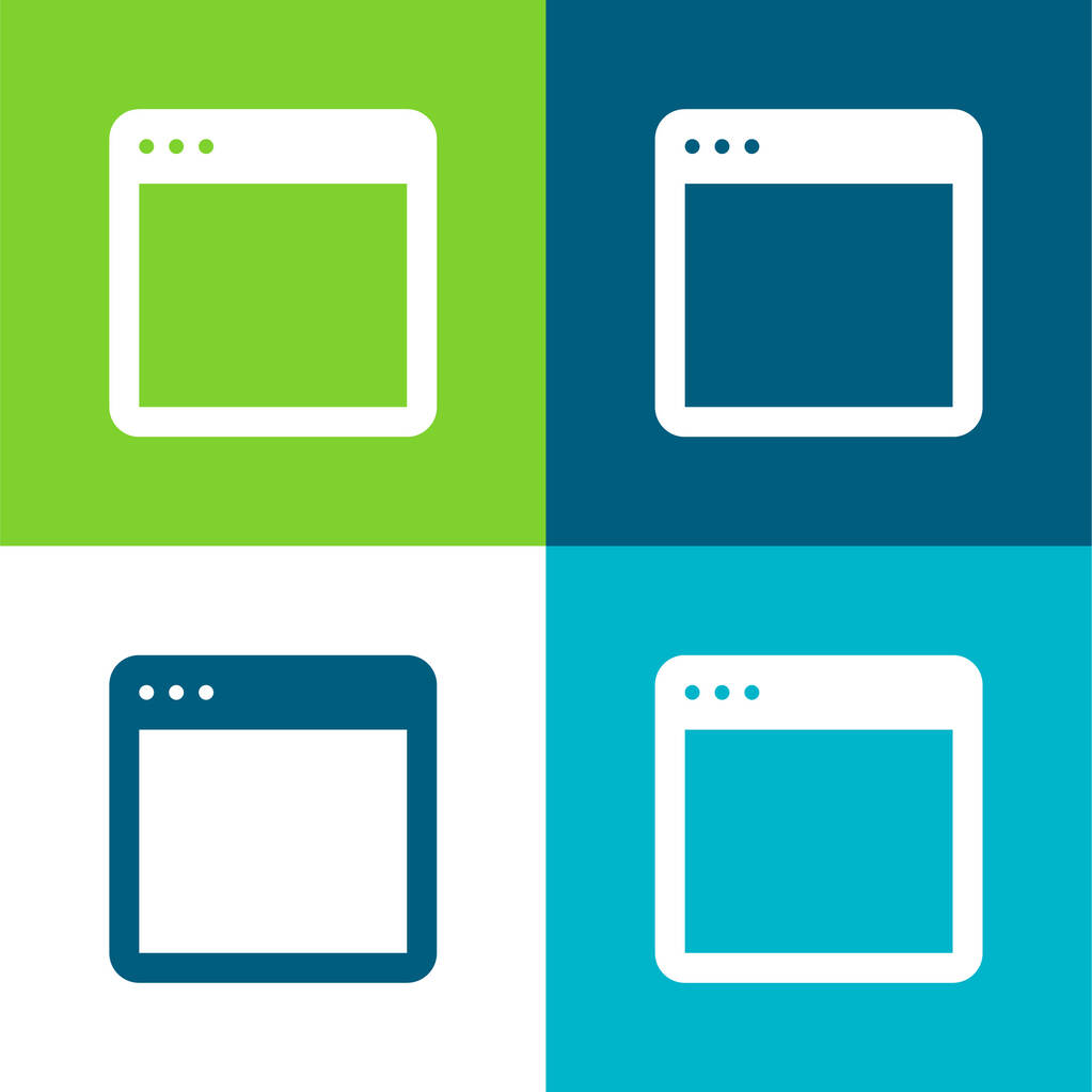 App Set icona minimale a quattro colori piatto - Vettoriali, immagini