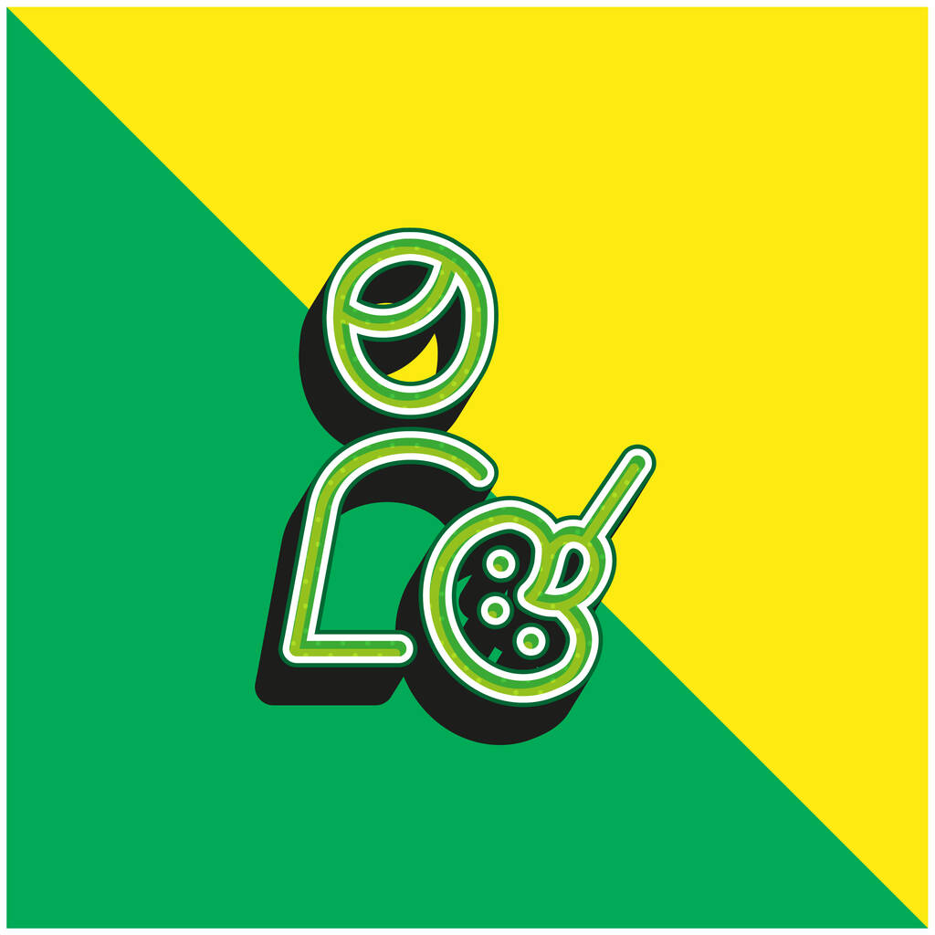 Artist Zielony i żółty nowoczesny ikona wektora 3D logo - Wektor, obraz