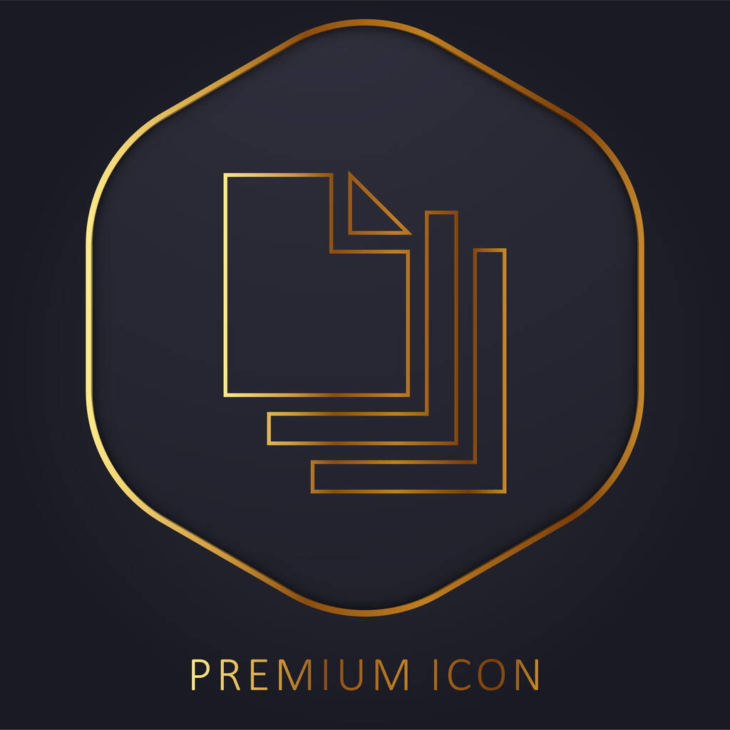 Leere Seite goldene Linie Premium-Logo oder Symbol - Vektor, Bild