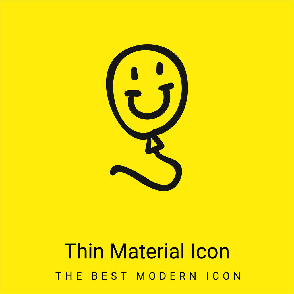 Balão Sorrindo brinquedo mínimo amarelo brilhante ícone de material - Vetor, Imagem