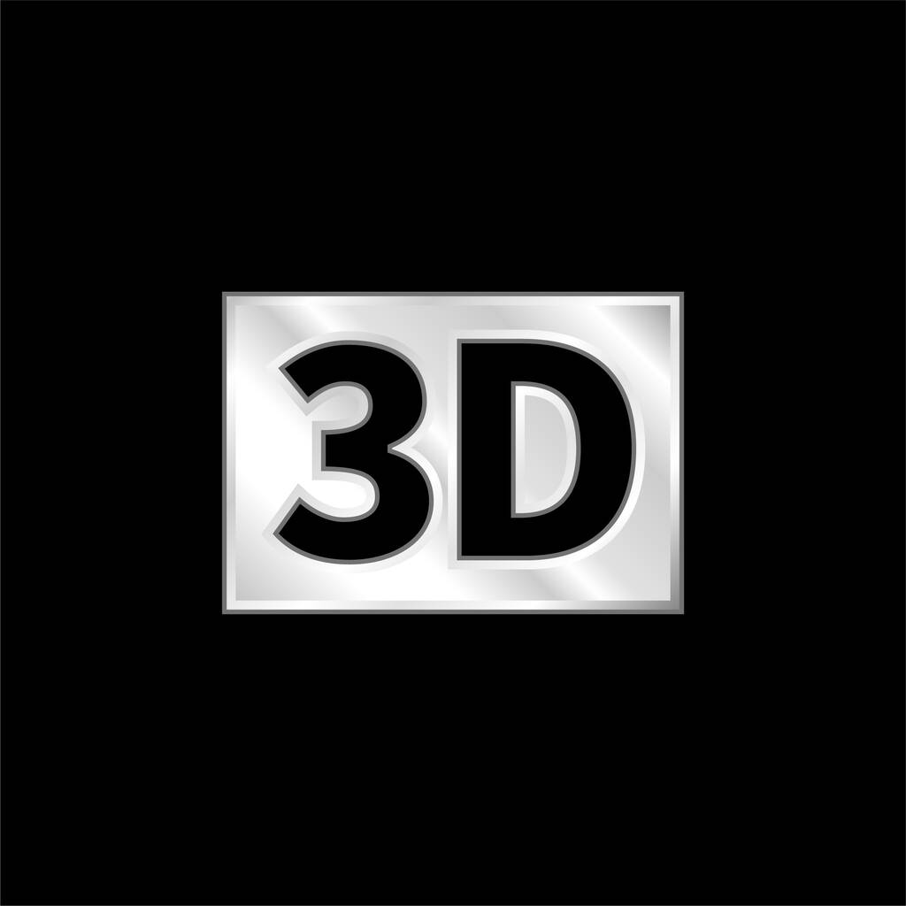 3D映画銀メッキ金属アイコン - ベクター画像