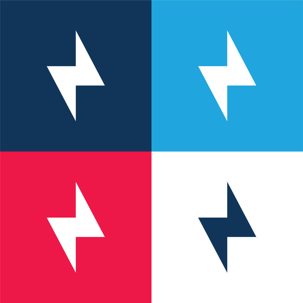 Parafuso azul e vermelho conjunto de ícones mínimos de quatro cores - Vetor, Imagem