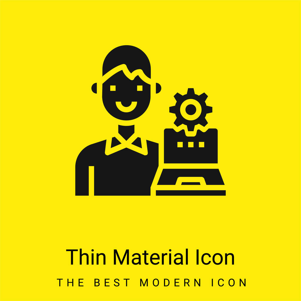 Admin mínimo icono de material amarillo brillante - Vector, imagen