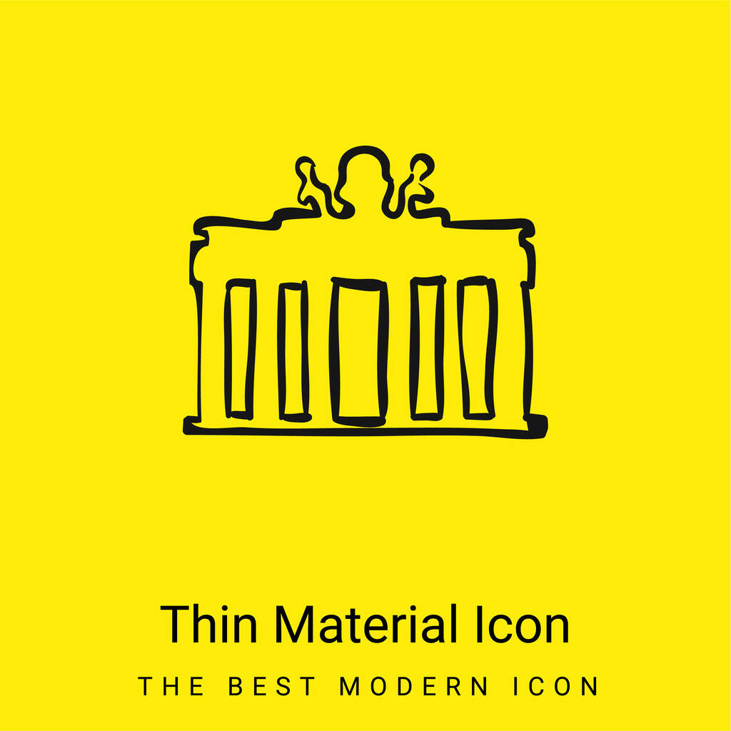 Рисунок от руки банка Минимальная ярко-желтая иконка материала - Вектор,изображение