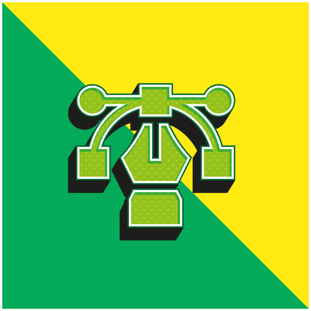 Arc Green and yellow modern 3d vector icon - Вектор, зображення