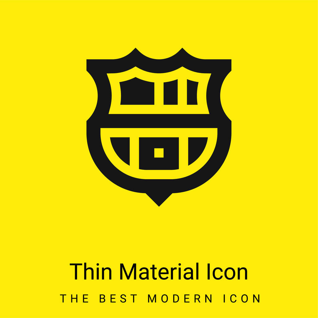 Barcelona minimális fényes sárga anyag ikon - Vektor, kép