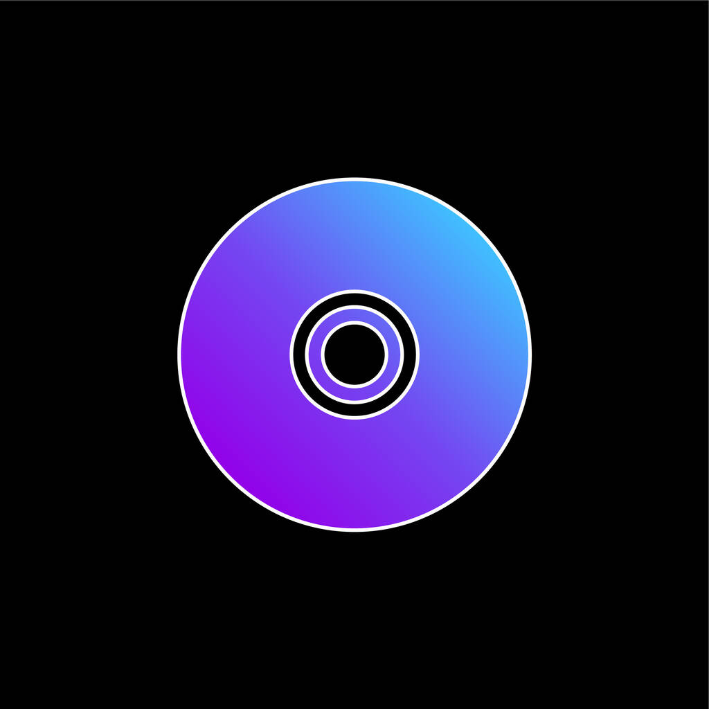 Black Compact Disc ícone do vetor gradiente azul - Vetor, Imagem
