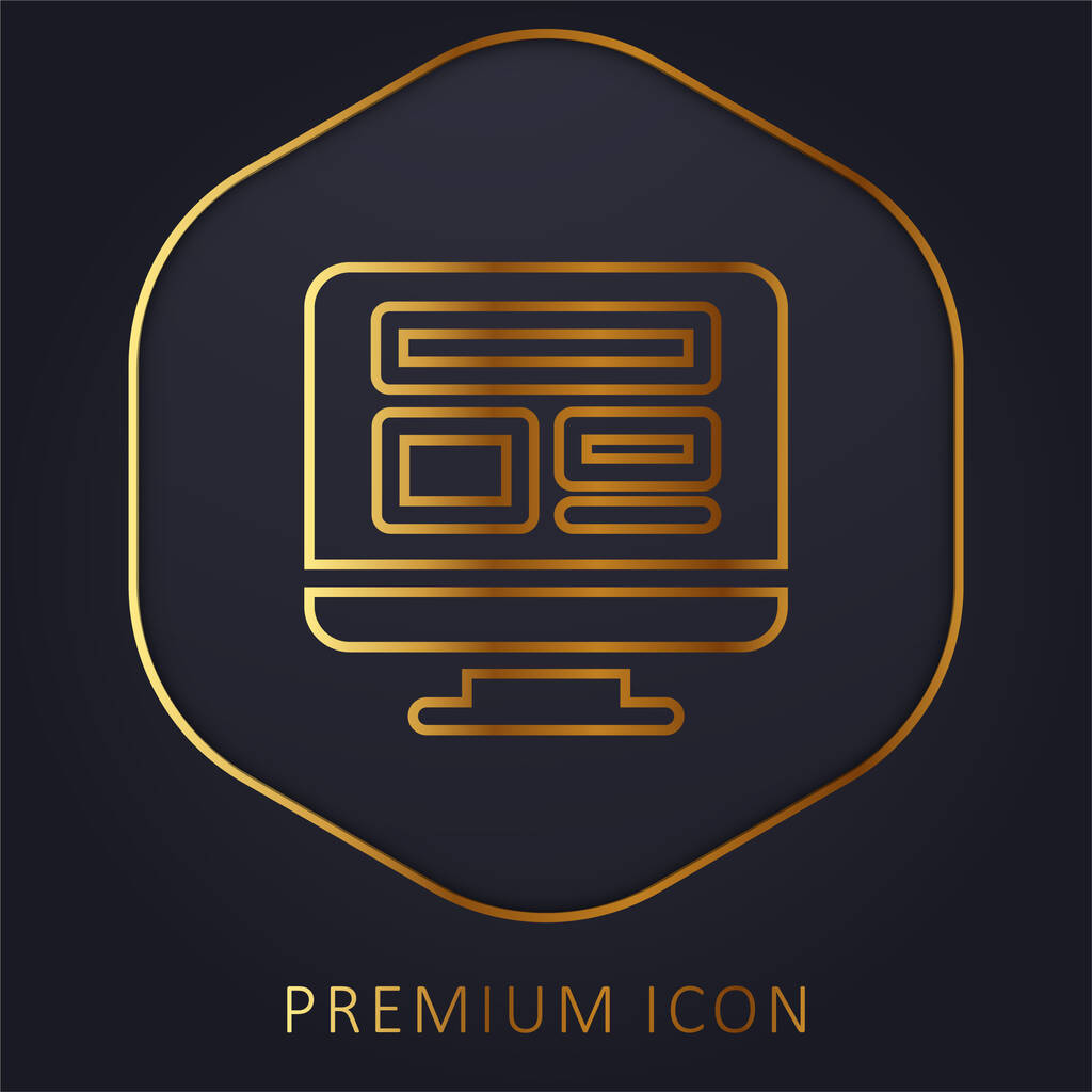 Bloguer ligne dorée logo premium ou icône - Vecteur, image