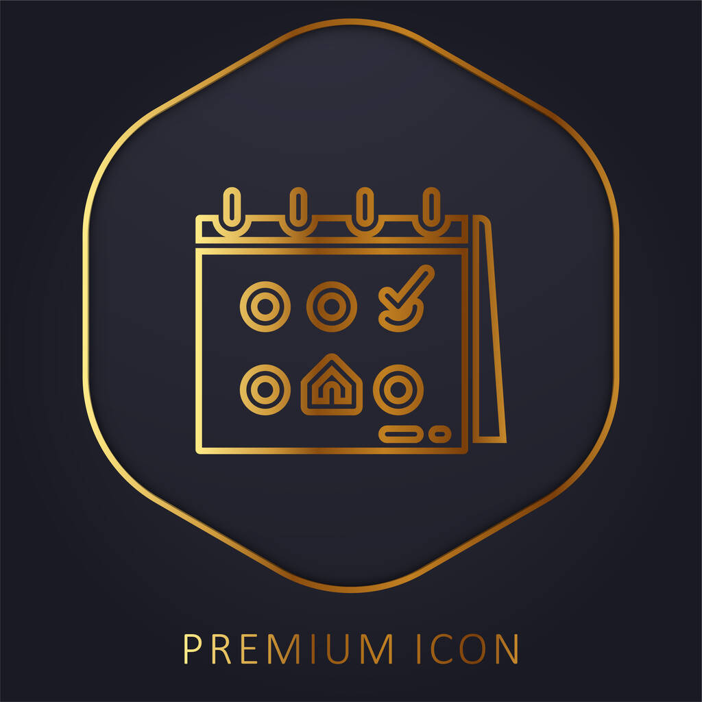 Boeking gouden lijn premium logo of pictogram - Vector, afbeelding
