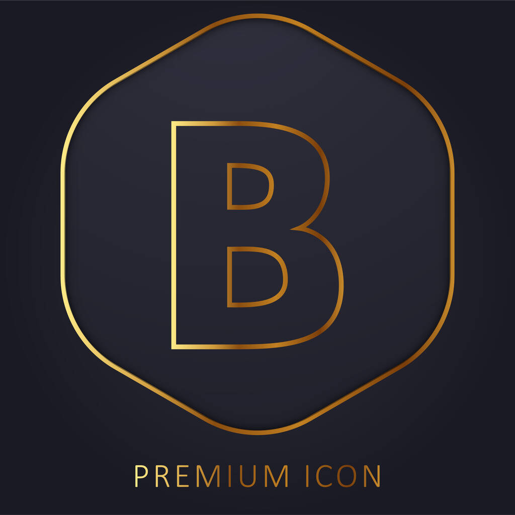 Logotipo premium linha dourada ousada ou ícone - Vetor, Imagem