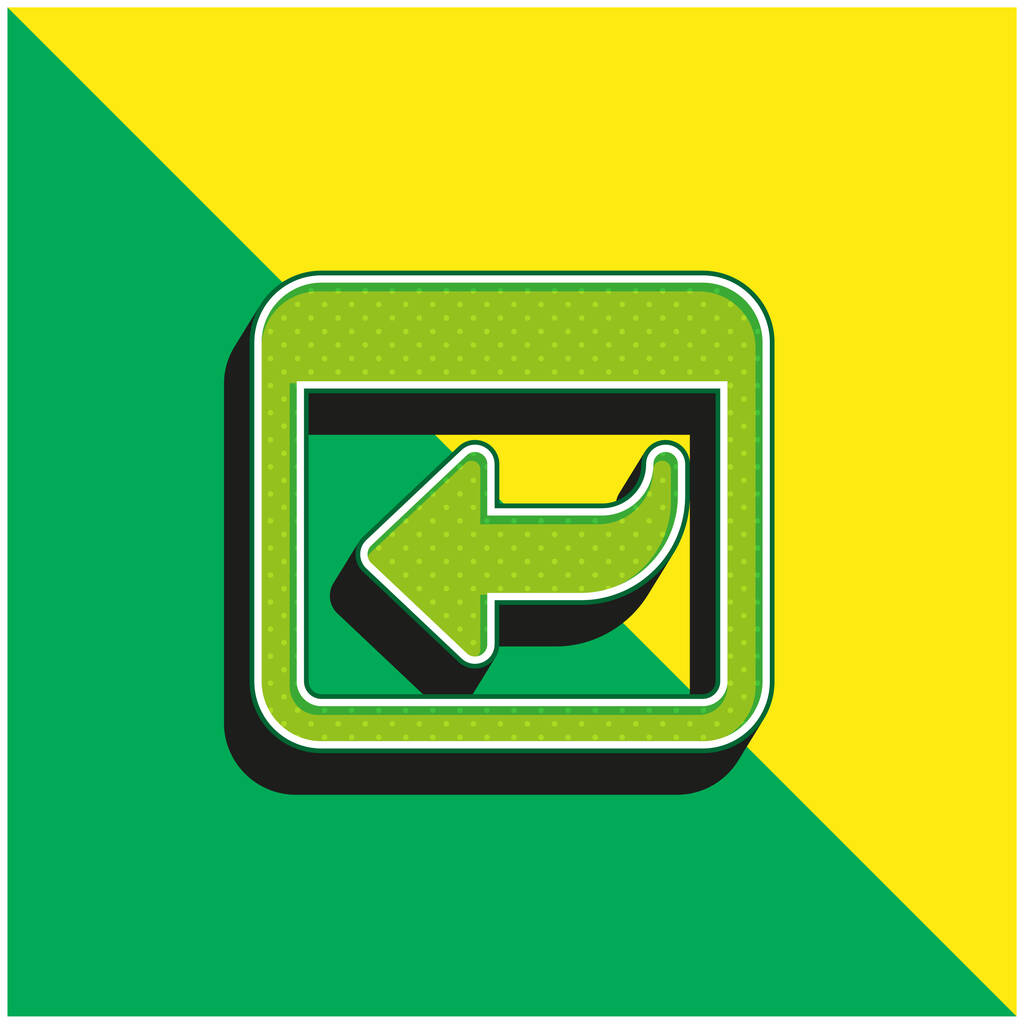 Indietro Logo icona vettoriale 3D moderna verde e gialla - Vettoriali, immagini