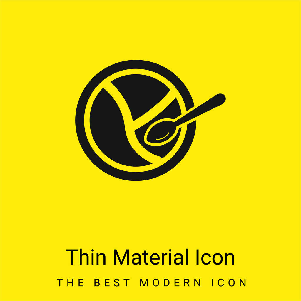 Dítě Rozdělené deska a lžička minimální jasně žlutý materiál ikona - Vektor, obrázek