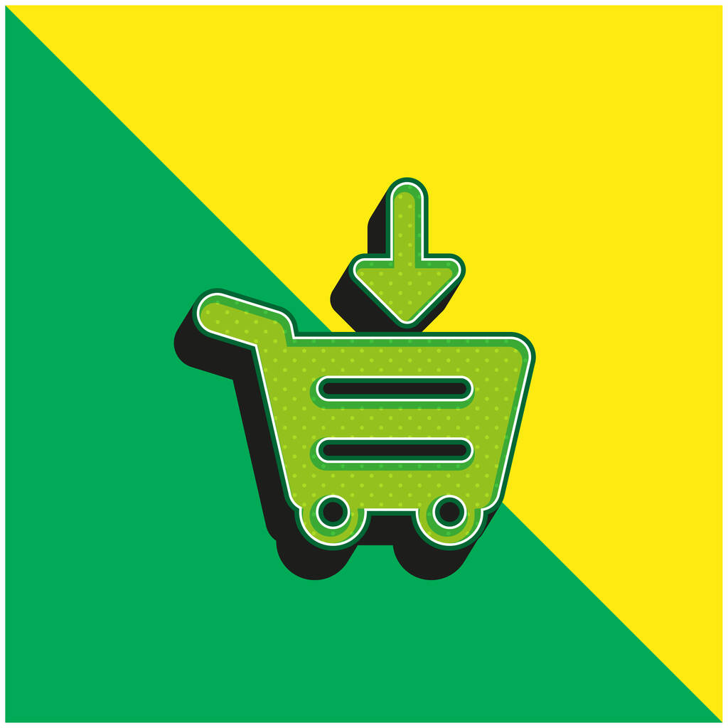 Πράσινο και κίτρινο μοντέρνο λογότυπο 3d vector icon - Διάνυσμα, εικόνα