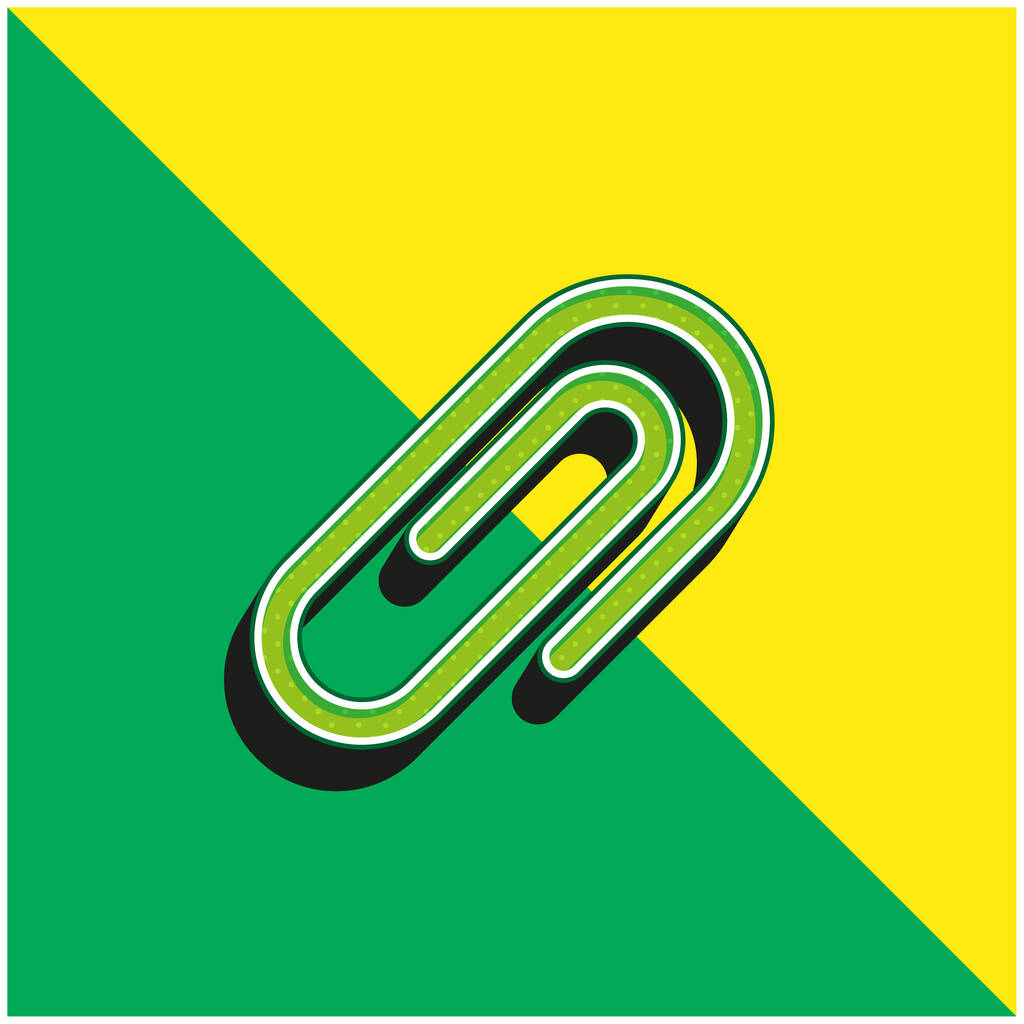 Attach Green and yellow modern 3d vector icon logo - Vector, Image