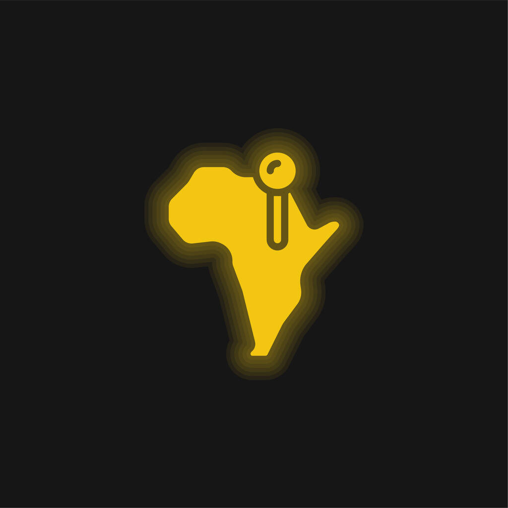 Africa yellow glowing neon icon - Vector, Image