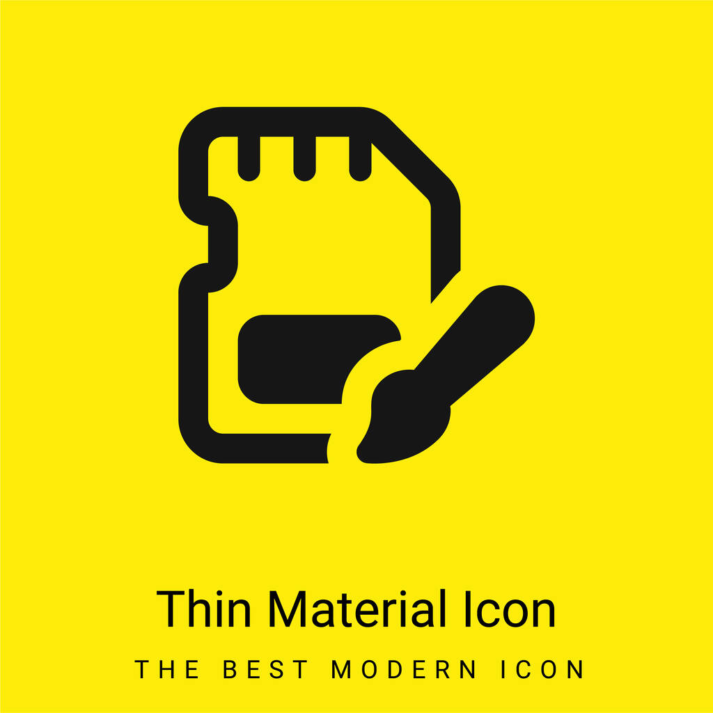 Art minimal jaune vif icône matérielle - Vecteur, image