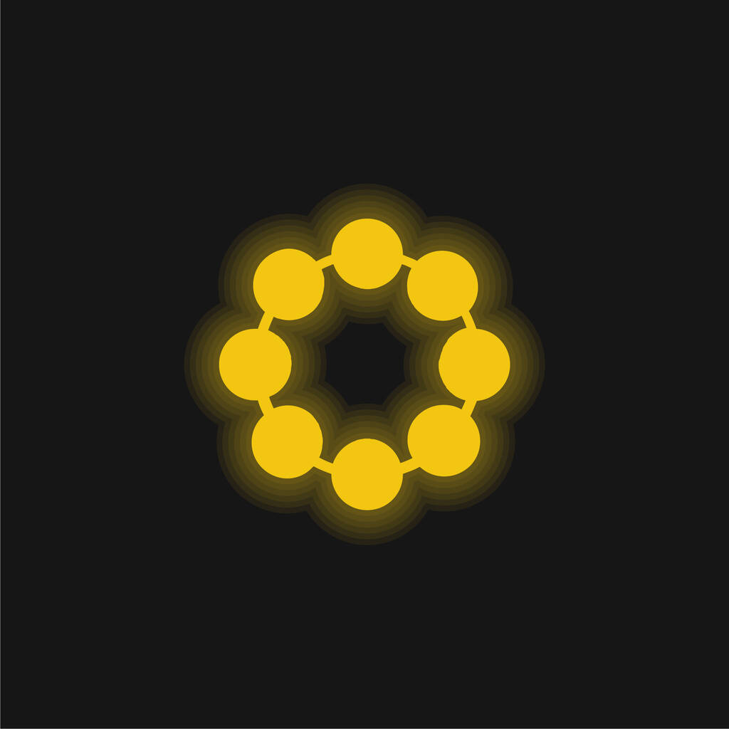 Bead amarillo brillante icono de neón - Vector, imagen