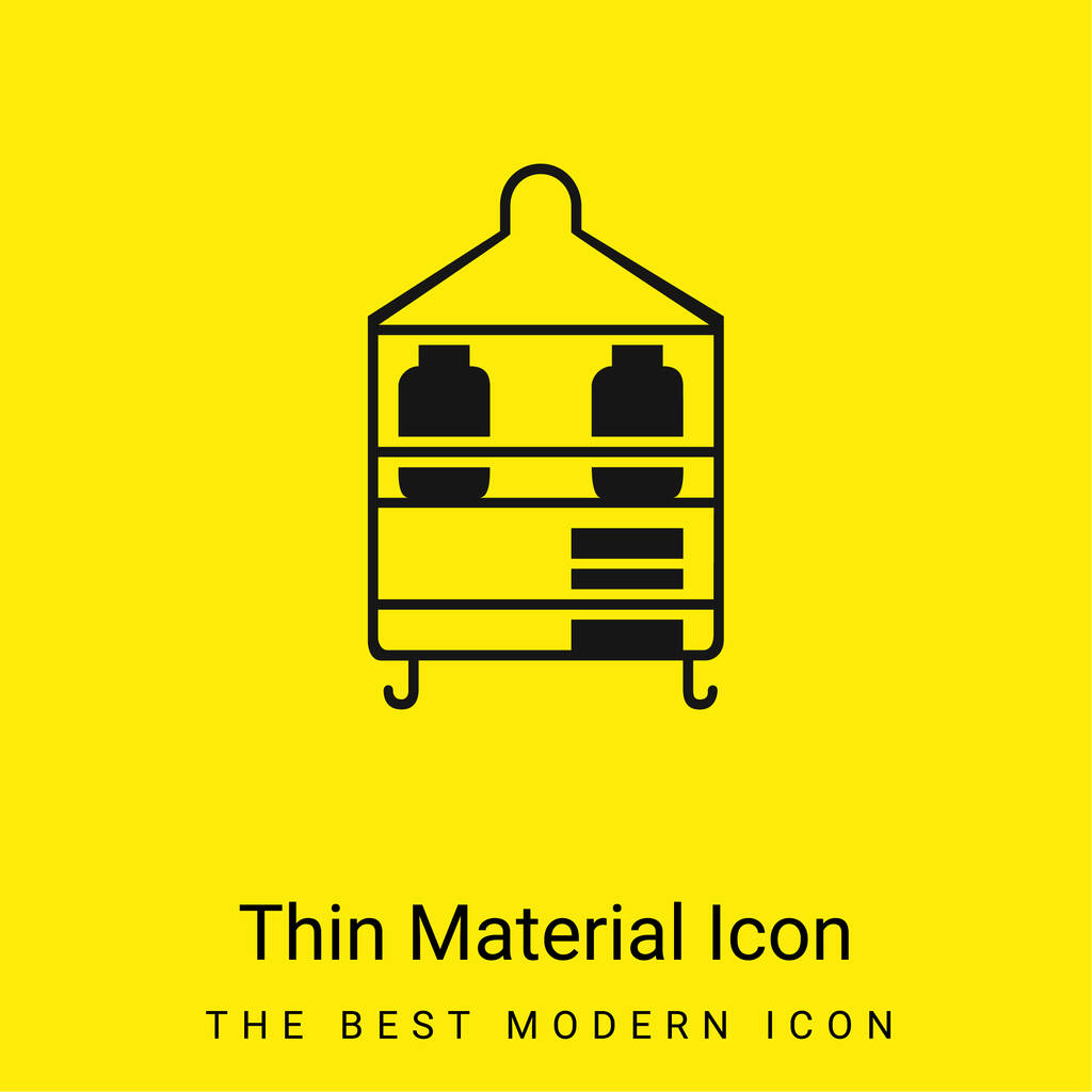 Organização do banheiro Móveis mínimo amarelo brilhante ícone de material - Vetor, Imagem