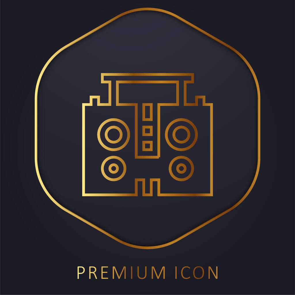 Boombox linea dorata logo premium o icona - Vettoriali, immagini
