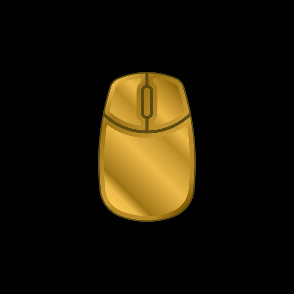 Big Computer Mouse placcato oro icona metallica o logo vettore - Vettoriali, immagini