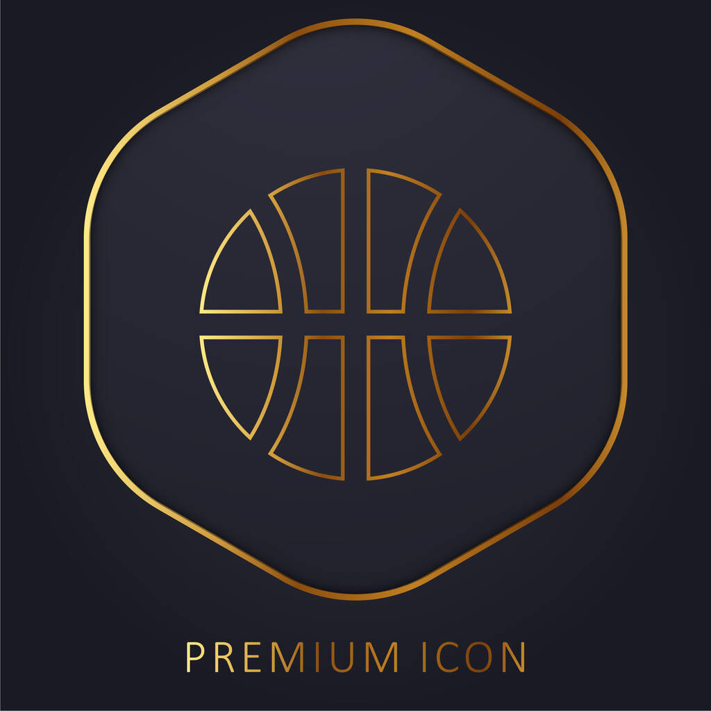 Honkbal bal gouden lijn premium logo of pictogram - Vector, afbeelding