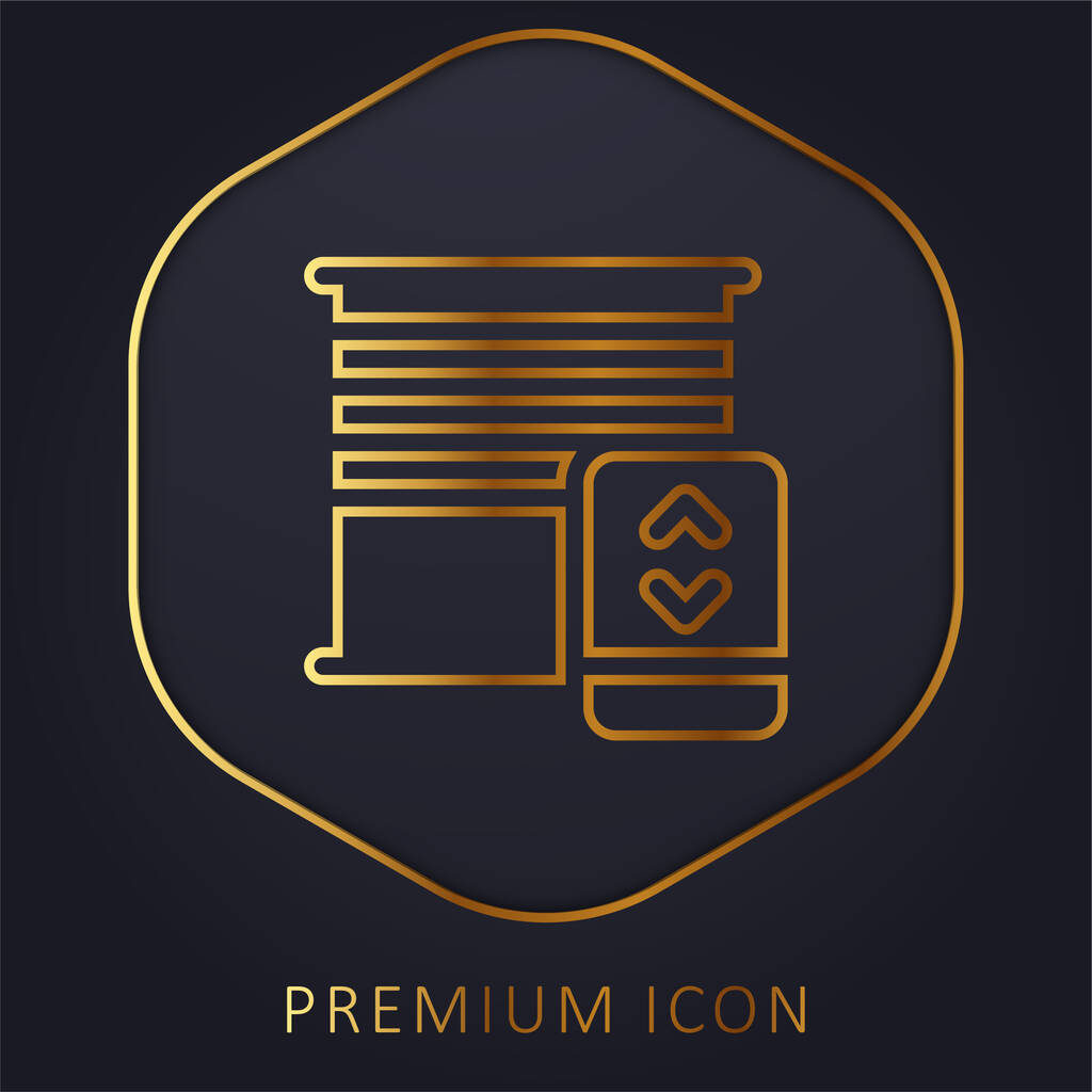 Blinds gouden lijn premium logo of pictogram - Vector, afbeelding