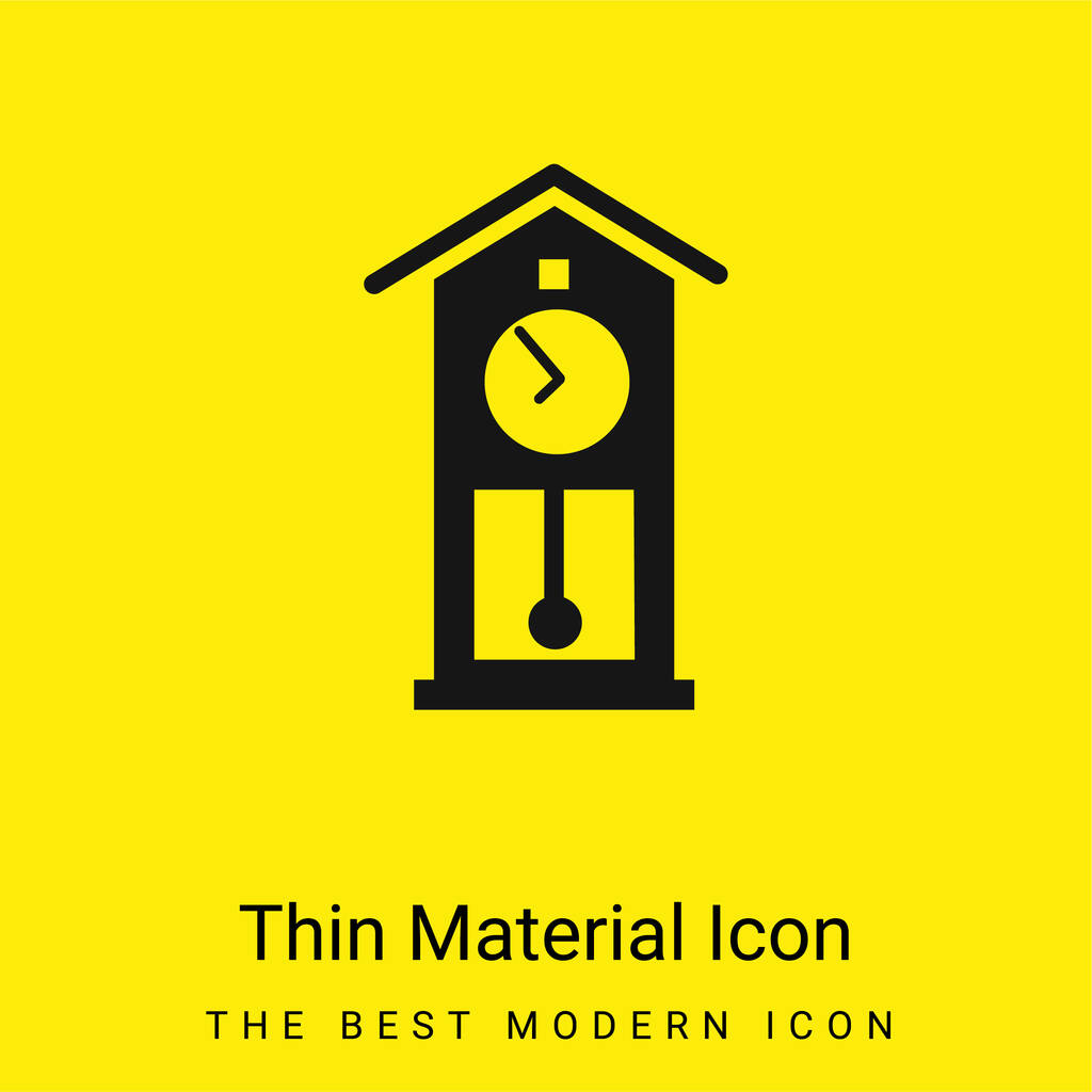 Antieke Klok minimaal helder geel materiaal icoon - Vector, afbeelding