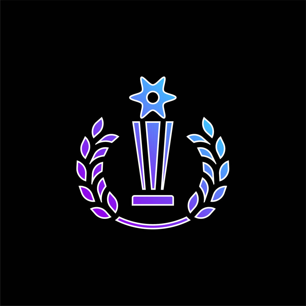 Award icône vectorielle dégradé bleu - Vecteur, image