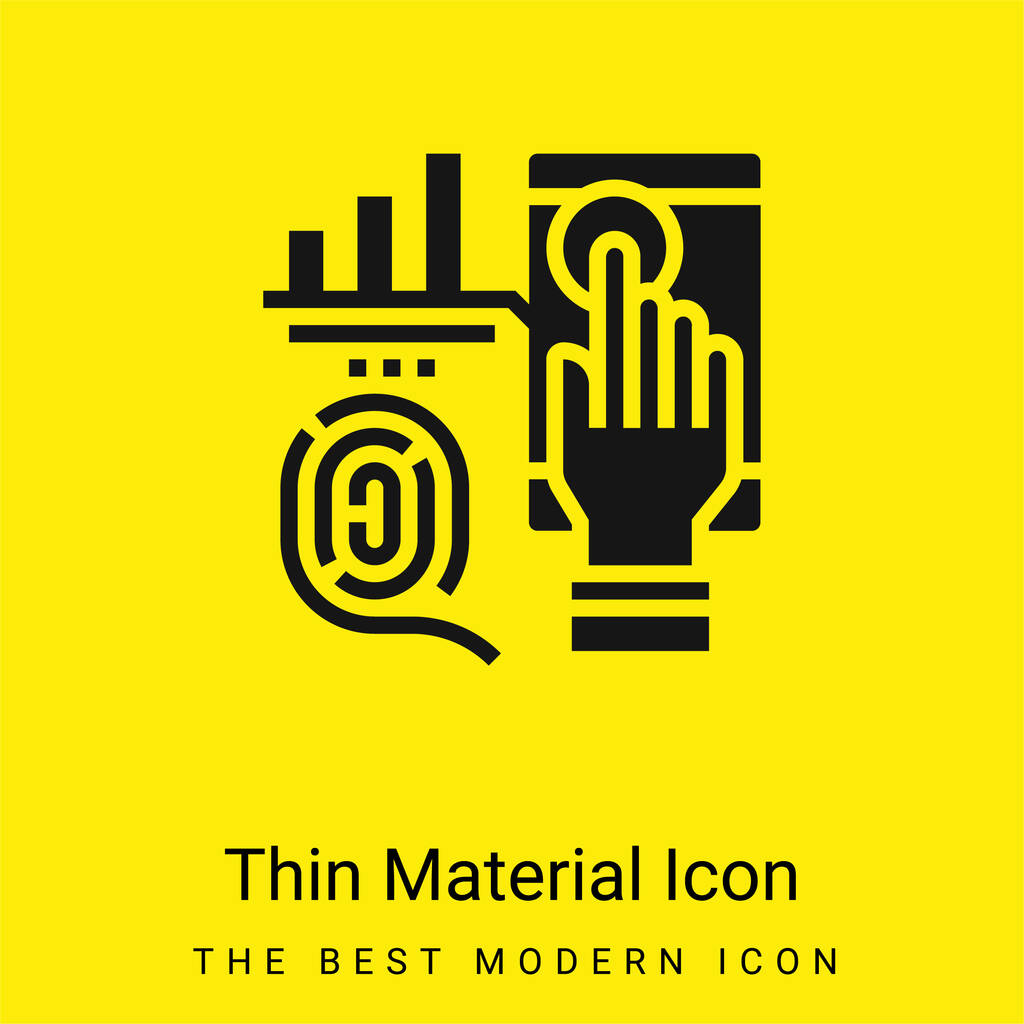 Biometrische minimaal helder geel materiaal icoon - Vector, afbeelding