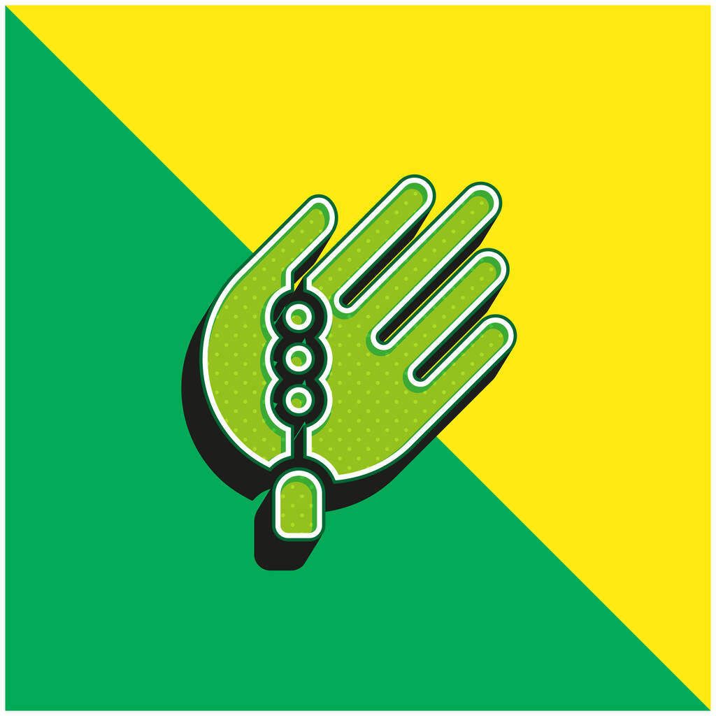 Koraliki Zielony i żółty nowoczesny ikona wektora 3D logo - Wektor, obraz