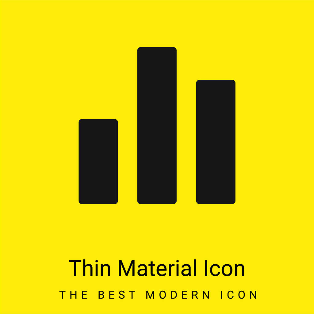Bar Chart minimal bright yellow material icon - Vector, Image