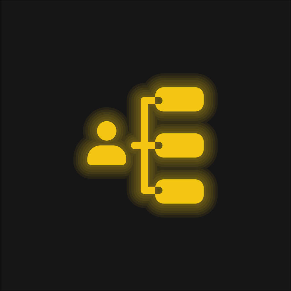 Patron jaune brillant icône néon - Vecteur, image