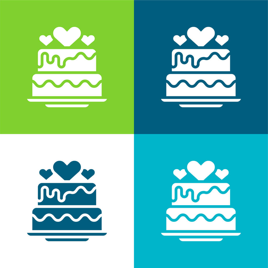 Baker Flat conjunto de iconos mínimo de cuatro colores - Vector, Imagen