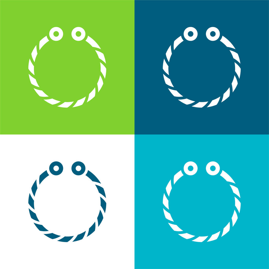 Bransoletka Flat cztery kolory minimalny zestaw ikon - Wektor, obraz