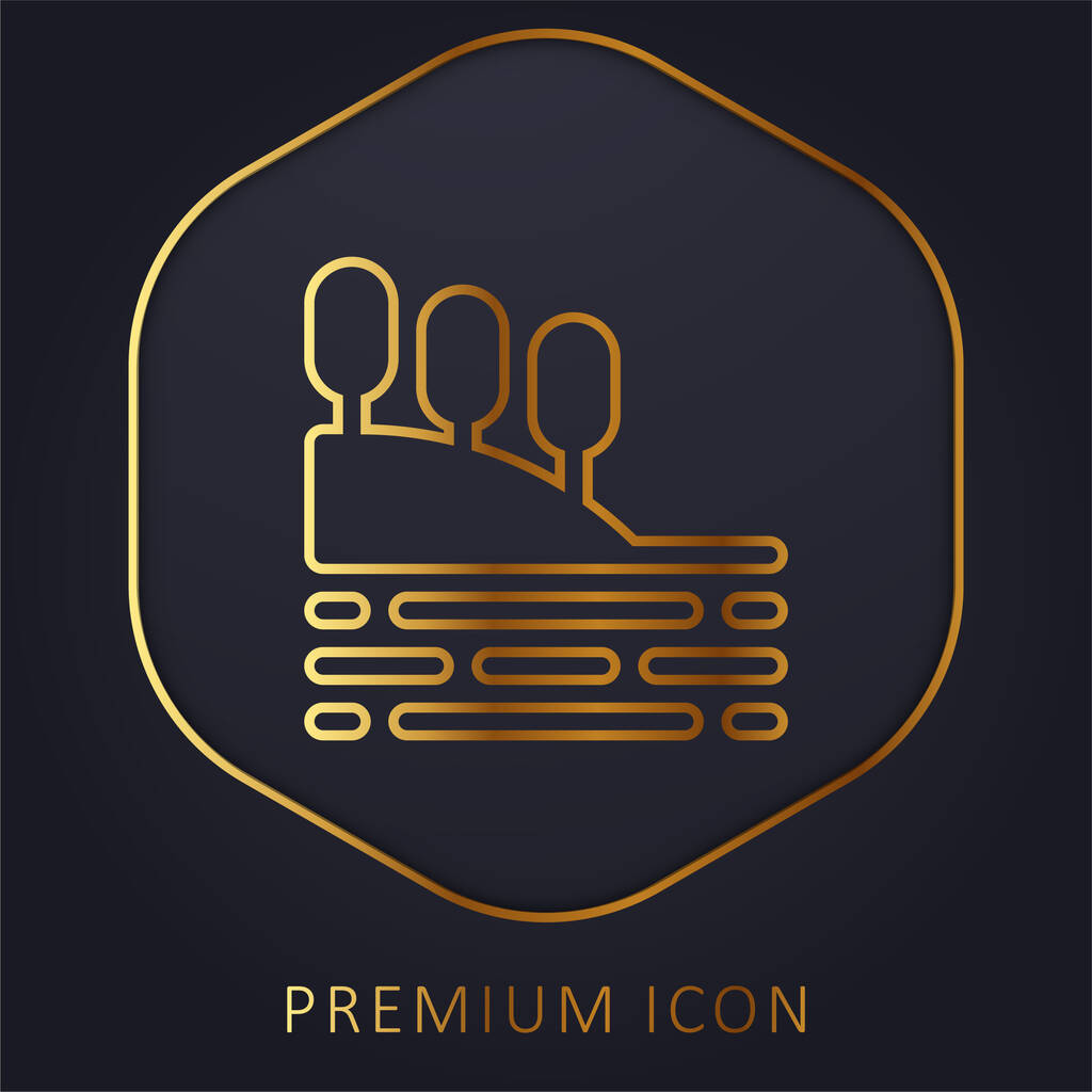 Bay linha dourada logotipo premium ou ícone - Vetor, Imagem