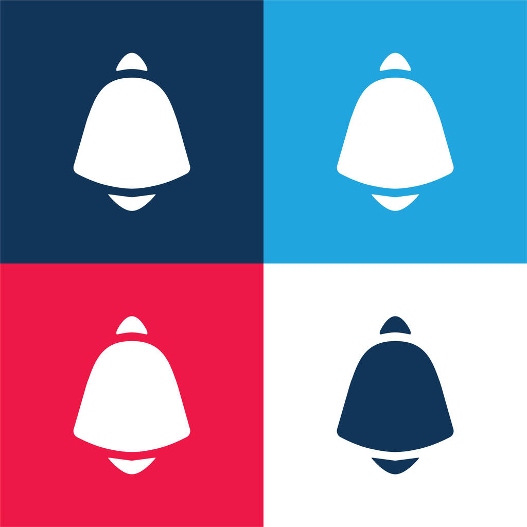 Alarme Bell bleu et rouge quatre couleurs minimum jeu d'icônes - Vecteur, image