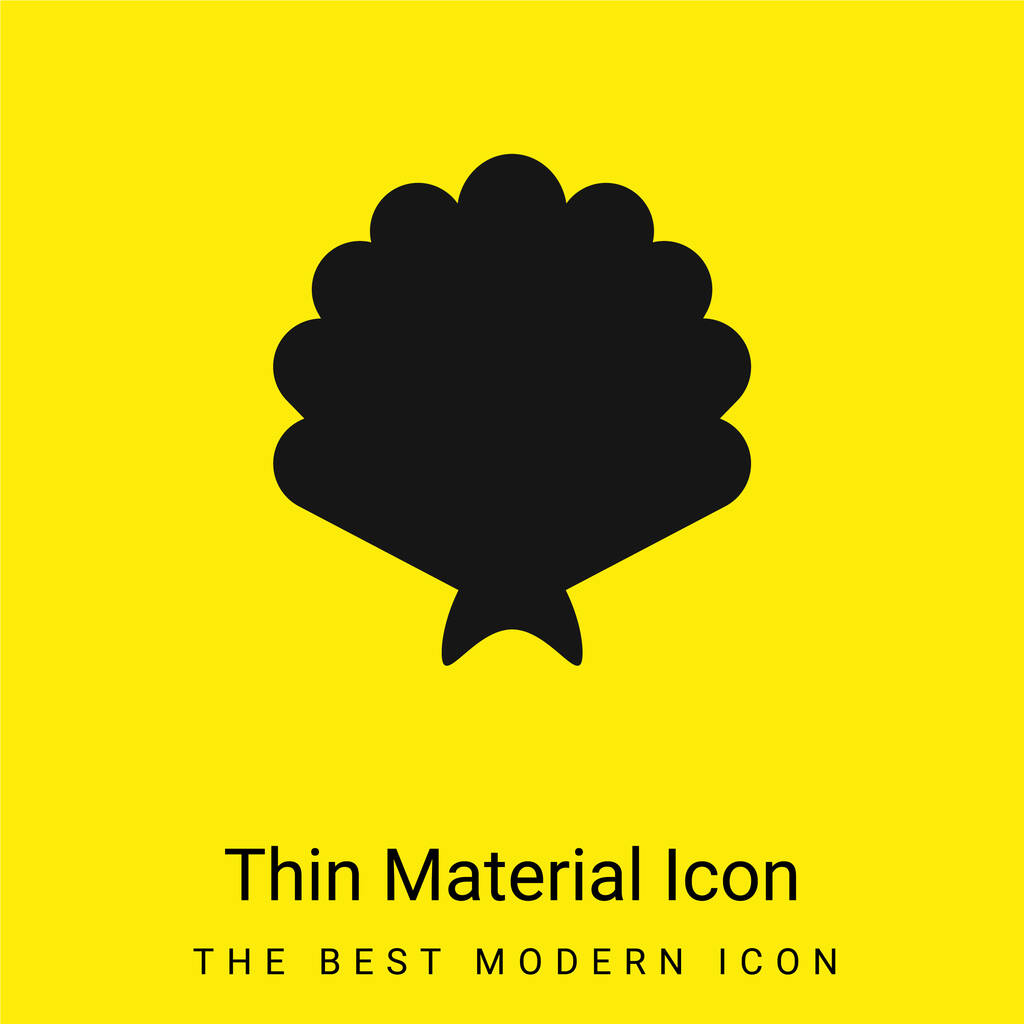 Big Shell mínimo icono de material amarillo brillante - Vector, imagen