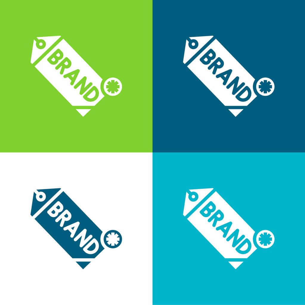 Четырехцветный минимальный набор значков бренда - Вектор,изображение