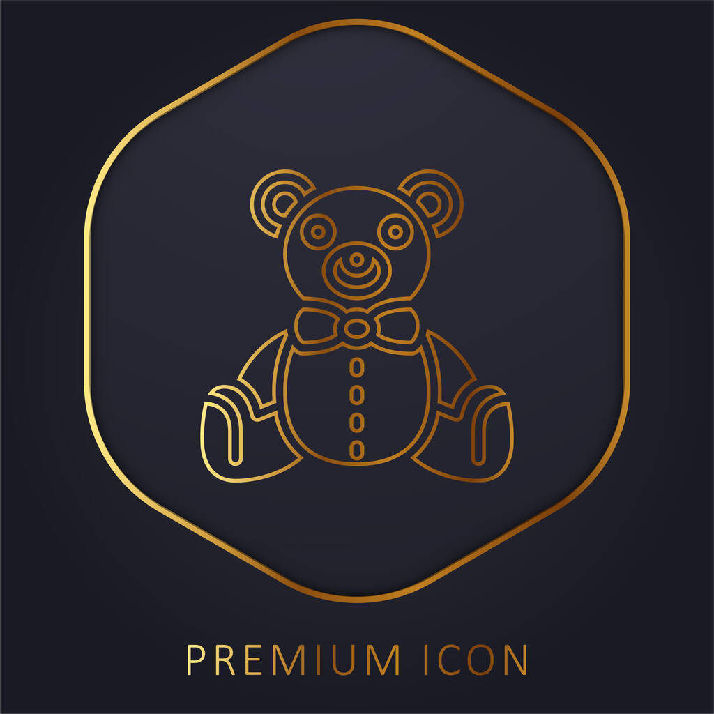Orso linea dorata logo premium o icona - Vettoriali, immagini