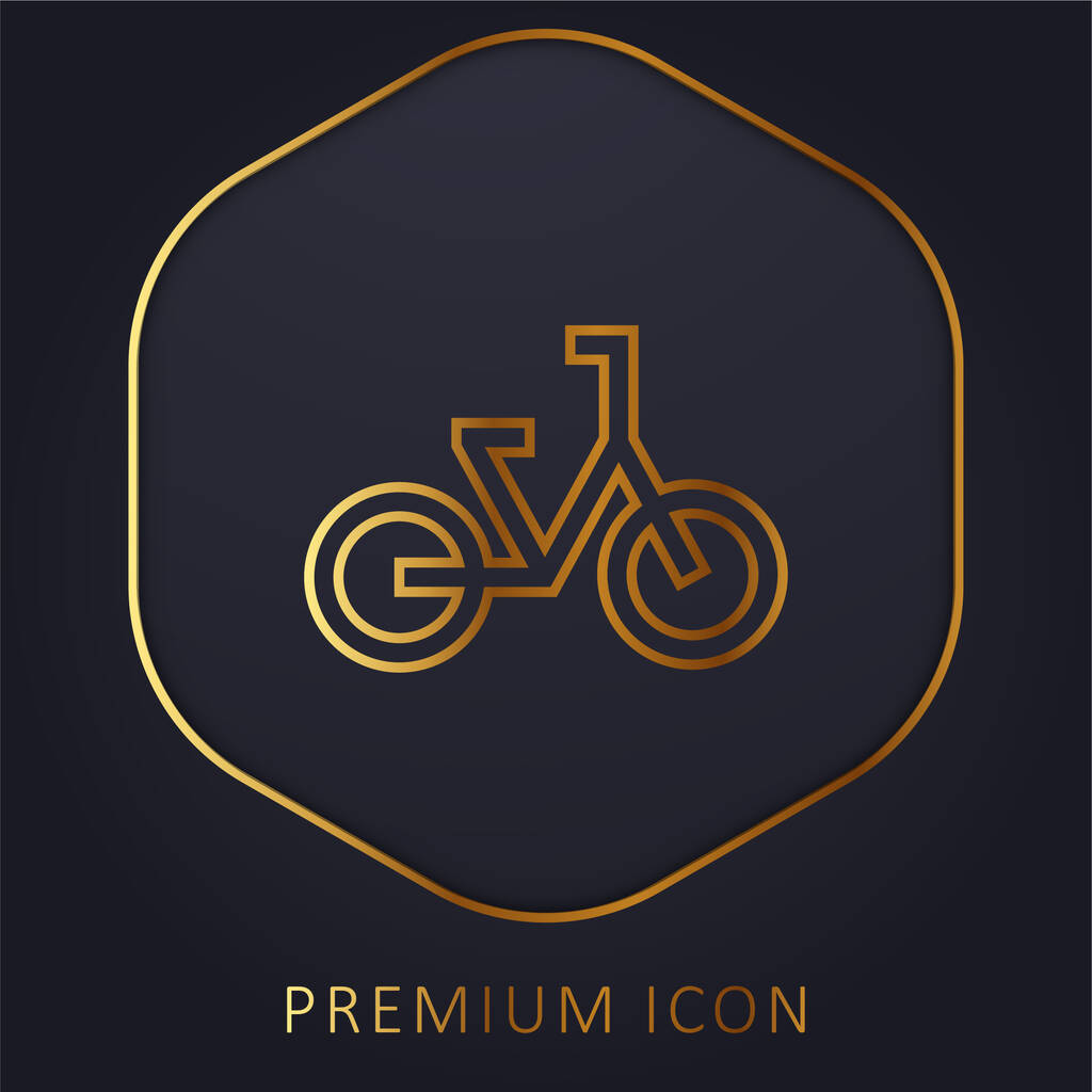 Bicicletta linea dorata logo premium o icona - Vettoriali, immagini