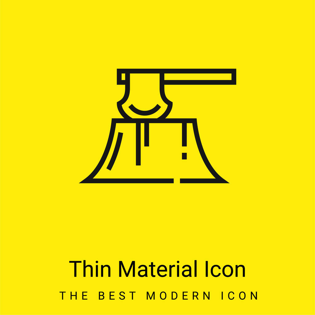 Axe minimal bright yellow material icon - Vector, Image