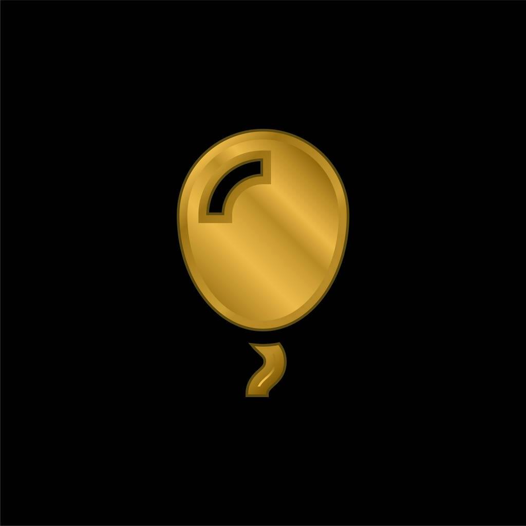 Balon altın kaplama metalik simge veya logo vektörü - Vektör, Görsel