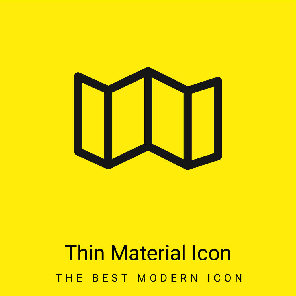 Grande carte plié minime icône matérielle jaune vif - Vecteur, image