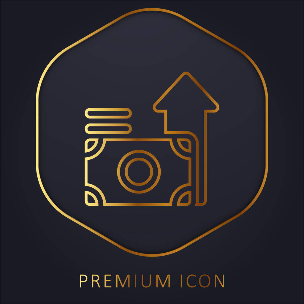 Benefits golden line premium logo or icon - Vector, Image